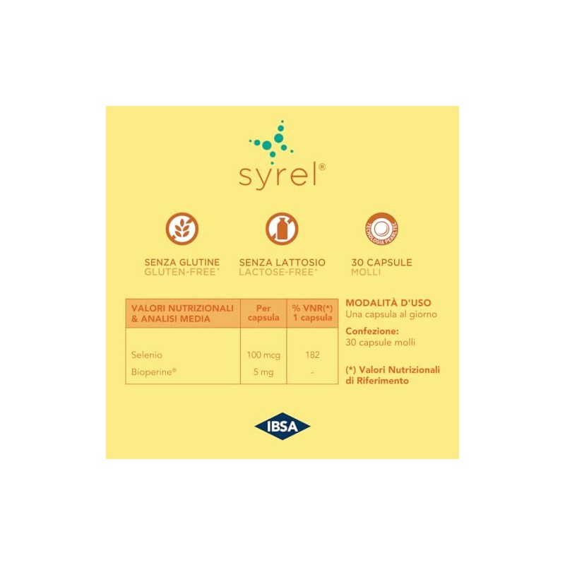 Syrel | 30 capsule molli | Integratore alimentare a base