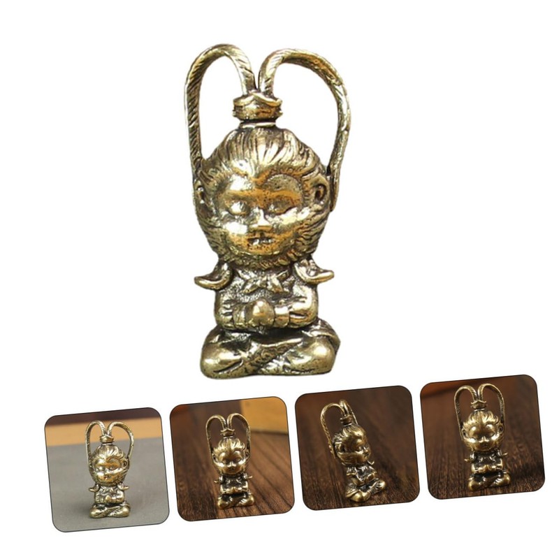 ULTECHNOVO Copper Craft Monkey King Pendant Antique Wukong Hanging Decor