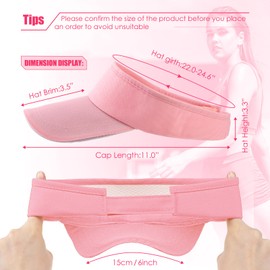 Bonuci 24 pcs Sun Visor Unisex Sun Visors Hats UV Protection Sun Hat for Women Men Tennis Baseball Golf Caps Bulk(Pink)