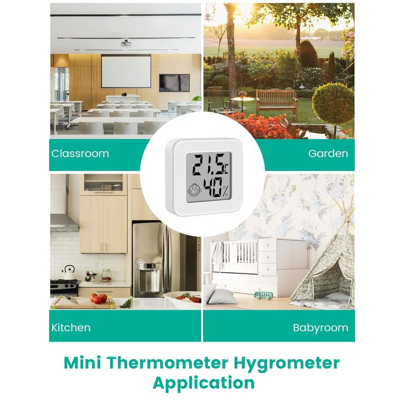 Mini Digital Thermometer Hygrometer Indoor Thermo-Hygrometer Moisture Meter (White-1 Piece)