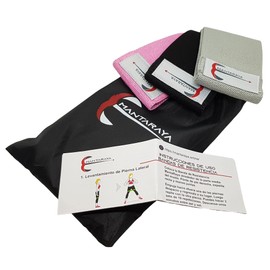 Manta Raya Bandas de Resistencia de Tela para Cadera Pompas Pierna Cortas Set de 3 Bandas y Bolsa de Guardado (Rosa Gris y Negro)