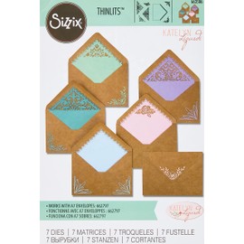 Sizzix Thinlits Die Set 663586, Envelope Liners, A7, 7 Pack, One Size, Multicolor 7 Piece