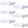 Taiyin Pyramid White PVC Vinyl Post Top Caps, Fence Post