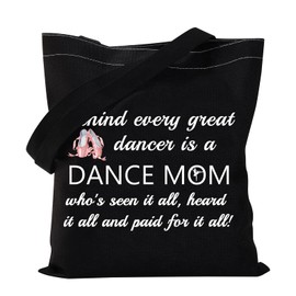 VAMSII Dance Mom Tote Bag Thank You Gifts for Dance Teacher Behind Every Great Dancer is a Dance Mom Shoulder Bag Dance Instructor Handbag(Tote)
