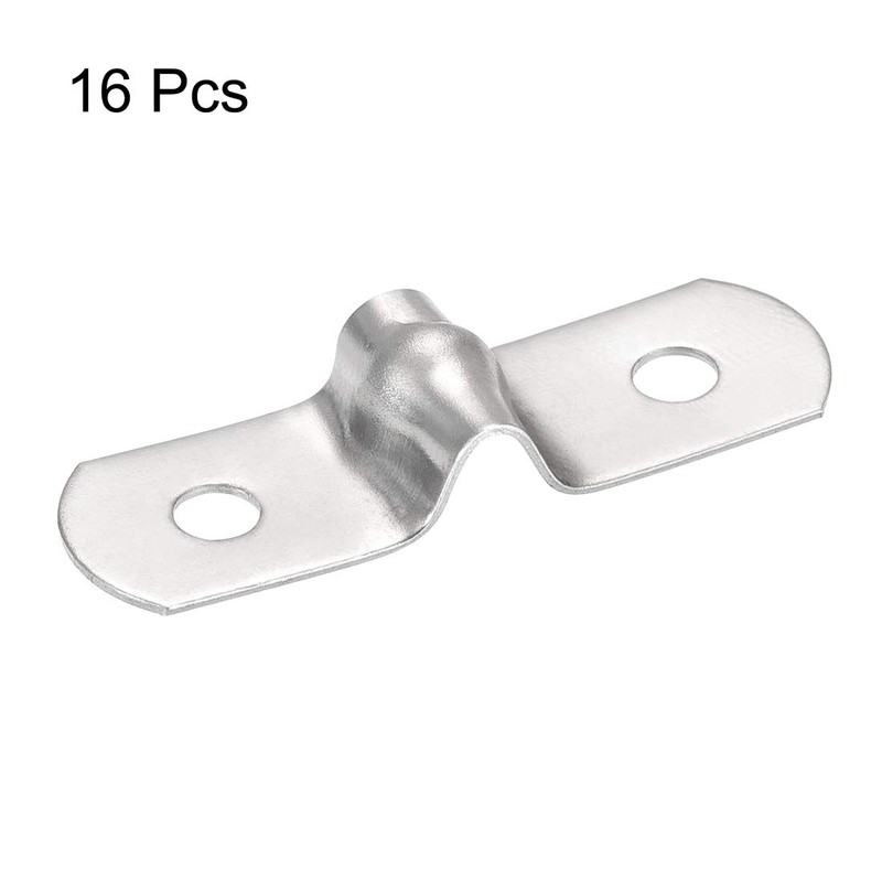 sourcing map 5mm(0.2") Rigid Pipe Strap, 2 Holes Tube Strap