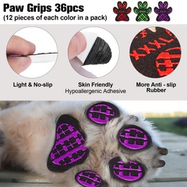 BEAUTYZOO Dog Anti-Slip Paw Grips Traction Pads, 36 Pcs Pads Dog Paw Protectors Toe Grip Pads, Non Slip Non-Skid for Small Medium Large Senior Dogs on Hardwood Floors, Injury Protection for Weak Paws