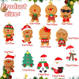 12pcs Christmas Gingerbread Ornaments, Gingerbread Christmas Tree Decorations, Gingerbread Hanging Christmas Decorations, Christmas Gingerbread Ornaments Set For Xmas Tree Decoration
