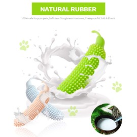 TOYJMPIN Dog Chew Toys Non-Toxic Durable Rubber for Small Medium Aggressive Chewers Cleaning Teeth 3 Pack
