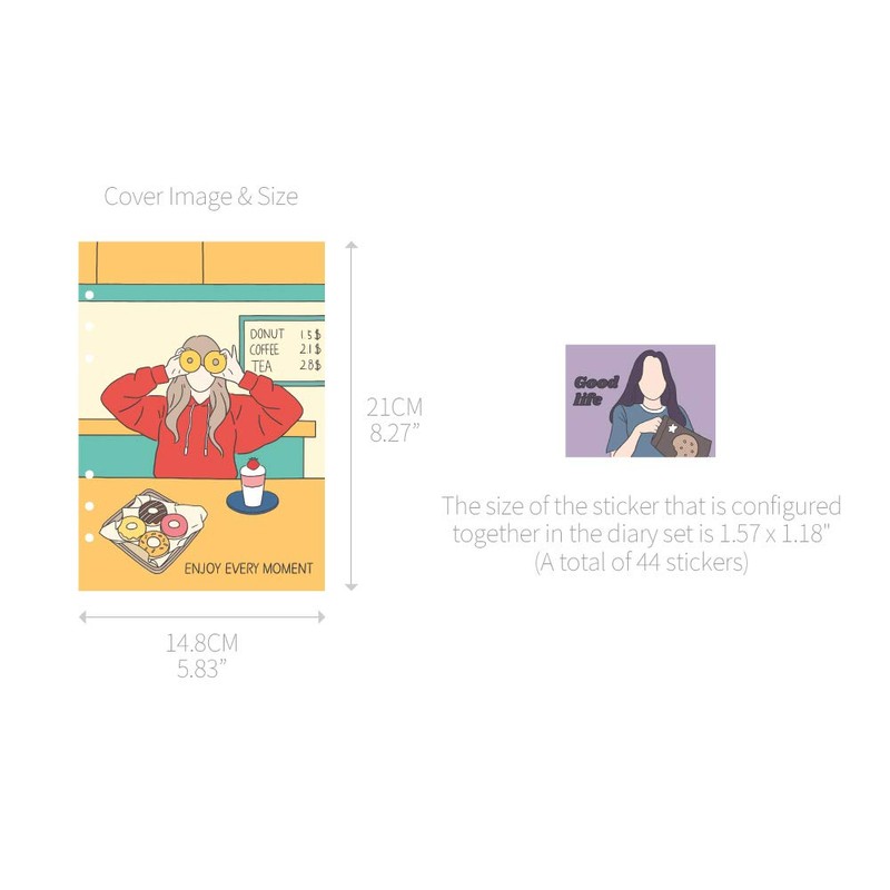 Monolike A5 FALL IN NEWTRO Diary Set, Doughnut - Academic