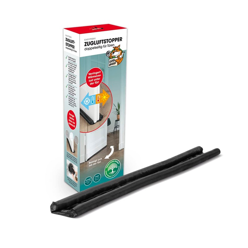 EASYmaxx Draught Excluder Double-Sided 12 x 90 cm | Door