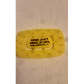 Vtg Hand Pocket Hair Comb Advertising For Butler County Mutual Ins Assn Yellow
