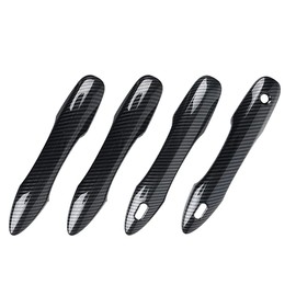 KACEPAR Outer Door Handle Cover Trim Protector, Auto Exterior Door Handle Protective Trim Cover, Compatible with Toyota Camry 2018-2022, Carbon Fiber Black