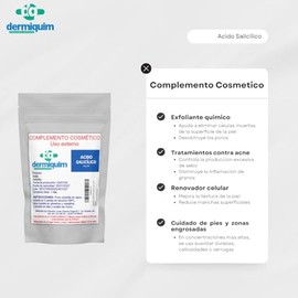 Acido Salicilico I Complemento Cosmetico De Uso Externo I En Bolsa Resellable I 100 Gramos