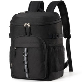 NECKORY Backpack Cooler, Leakproof Insulated Backpack Cooler for Men Women, Large Capacity Coolers Bag Portable for Lunch Camping Travel Picnic Hiking (Black)