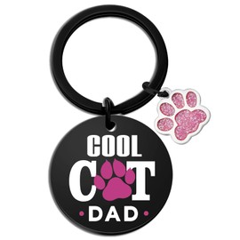 Cat Dad Gifts for Men Dad Keychain Cat Gifts for Cat Lovers Fathers Day Keychain Gifts From Daughter Son Gift For Dad Birthday Present For Valentine's Day Christmas Gifts for Men