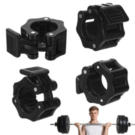 GooDengFull Pack of 4 28 mm Barbell Clamps Dumbbell Fastener Quick Release Barbell Clasps Dumbbell Bar Quick Release Quick Lock for Workout Weightlifting (Black)