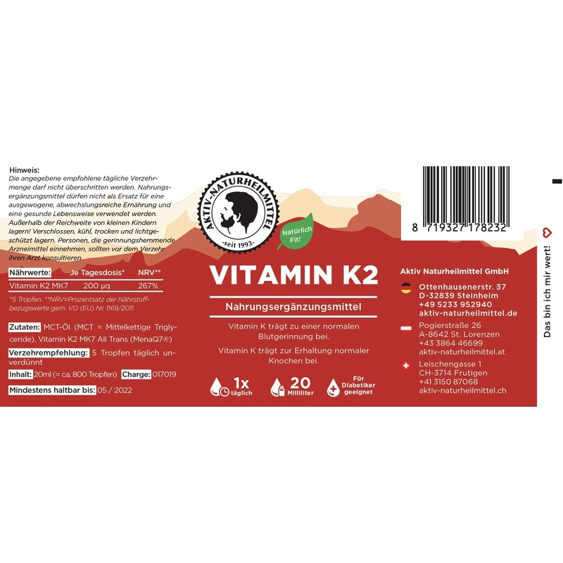 Active Natural Remedy Vitamin K2 MK7 (100% all-trans) | 20