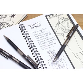 Liquidraw Ballpoint Black Pens Set Of 10 Retractable Black Ball Pens Medium Point 1.0mm Ball Point Black Pen Set Smooth Writing Comfortable Grip Click Pens For Home, School & Office (Black)