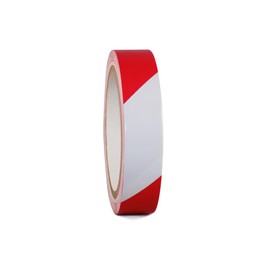 GGR Supplies SST-618C Red & White Hazard Warning Safety Stripe Tape: 1" in. Wide x 18 yds.