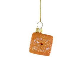 Cody Foster Cheese It Cracker Ornament Glass 1.5" GO-9656