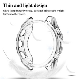 SEIAIYG Case Compatible with Garmin Fenix 8 47 mm, Pack of 2, Soft TPU Shockproof Protective Case for Watch Bezel - Black + Transparent