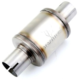 TOTALFLOW 20321S Slotted Ends Straight Through Universal Exhaust Muffler | 409 Stainless Steel | 4 Inch Inner Diameter Inlet/Outlet | Diesel Exhaust Muffler