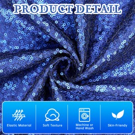 7.2ft Sequin Round Backdrop Cover - CMICHO Navy Blue Glitter Circle Backdrop Cover Luxurious Golden Photography Background Circle Backdrop Cover Birthday Wedding Bridal Baby Shower Party Decor