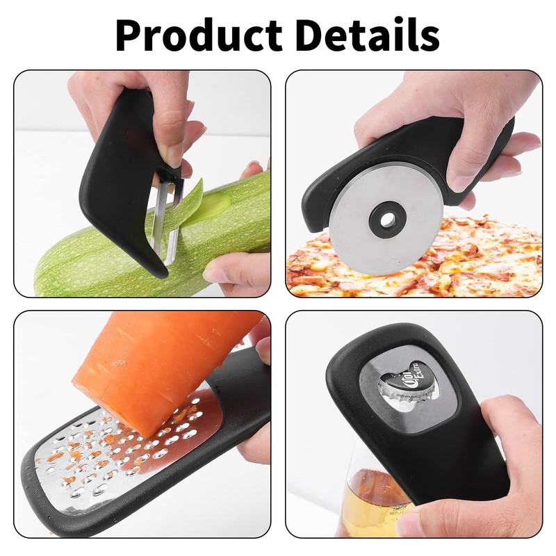 Wjelet 6 Pcs Portable Kitchen Gadget, with 2 Pieces Carabiner,