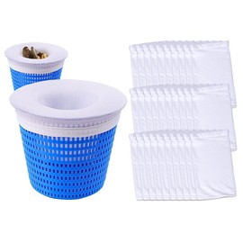 Hitopin Pack of 30 Pool Skimmer Socks, Skimmer Basket Net, Skimmer Filter Net, Reusable, Pool Skimmer Socks for Surface Skimmer, Removes Slag Leaves