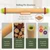 Mepple Rolling Pin with Thickness Rings for Fondant, Pizza, Pie