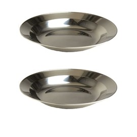 blntackle76 Set of 2 Stainless Steel Plates 22 cm Stable Camping Outdoor
