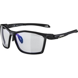 ALPINA TWIST FIVE V - Selbsttönende, Bruchfeste & Beschlagfreie Sport- & Fahrradbrille Mit 100% UV-Schutz Für Erwachsene, black matt, One Size