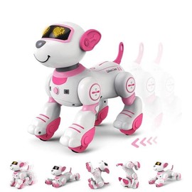 FUUY Robot Toys for Kids 3-5, Robot for Girls 3 4 5 6 Year Old Upgrade Record Voice Remote Control Robo Programmable Music Dancing Function Smart Pink Warrior Birthday Gift Toy for Toddler 7 8 9 8-12 furby  robot - Style: Robot dog-Pink