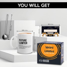 Taza de café de abogado, 11 onzas, color blanco, para abogado, abogado, de graduación, bufete de abogados, juez, caso, hijo, hija, practicante legal para abogados, abogados, defensores de familia