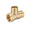 sourcing map Brass Tee Pipe Fitting G1/2 Male XG1/2 Male