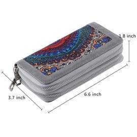 XEYOU Double Zipper Long Clutch Wallet Cellphone Wallet for Women with Removable Wristlet Strap for Credit Card, Cash, Coin, Bill