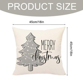 Lsydgn Pack of 4 Christmas Cushion Covers, Grey and White, 45 x 45 cm, Winter Christmas Cushion Cover, Decorative Cushion Covers, Suitable for Sofa, Living Room, Home Decoration