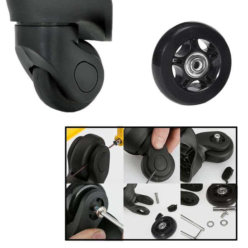 Zasvec Luggage Suitcase Replacement Wheels 4 Pieces Suitcase Wheels Replacement
