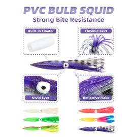 BLUEWING Fishing Daisy Chain Big Game Daisy Bird Bulb Squid Trolling Bird Tuna Lures Fishing Teasers for Marlin Sailfish Fishing Yellow/Green