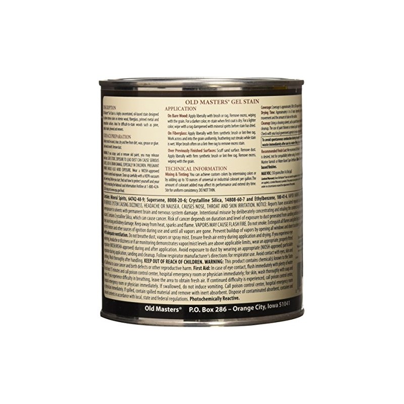 Old Masters 24982 81304 Gel Stain, Cedar, 1 Quart
