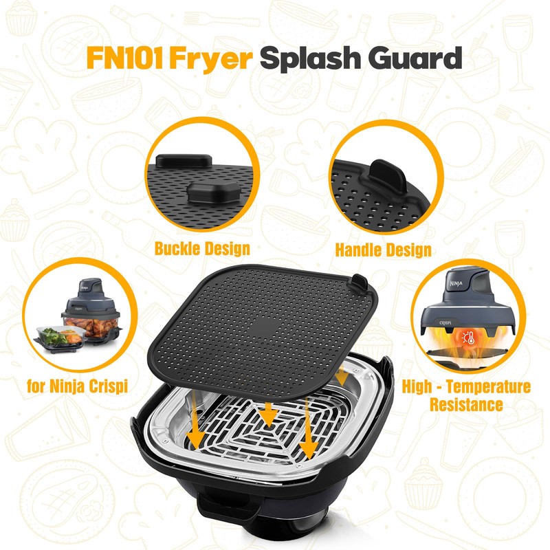 2 PCS Silicon Splatter Shield for Ninja Crispi Air Fryer