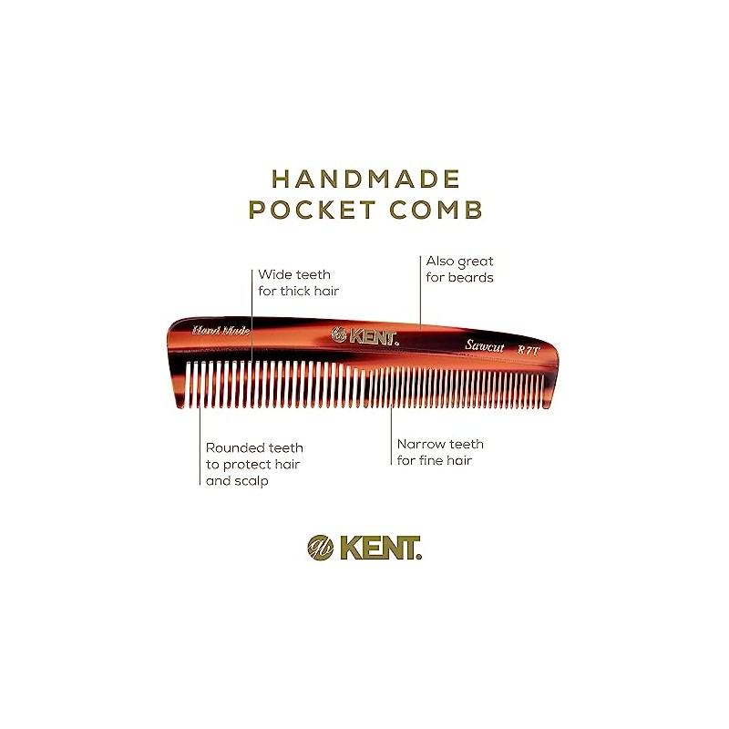 Kent The Handmade Comb - Fine and Coarse Toothed Pocket