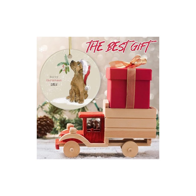 Cute Dog Christmas Ornament 2024, Christmas Keepsake for Friends Child,
