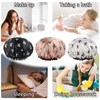 3Pcs Reusable Bath Shower Caps, Waterproof Shower Caps, Double Layer