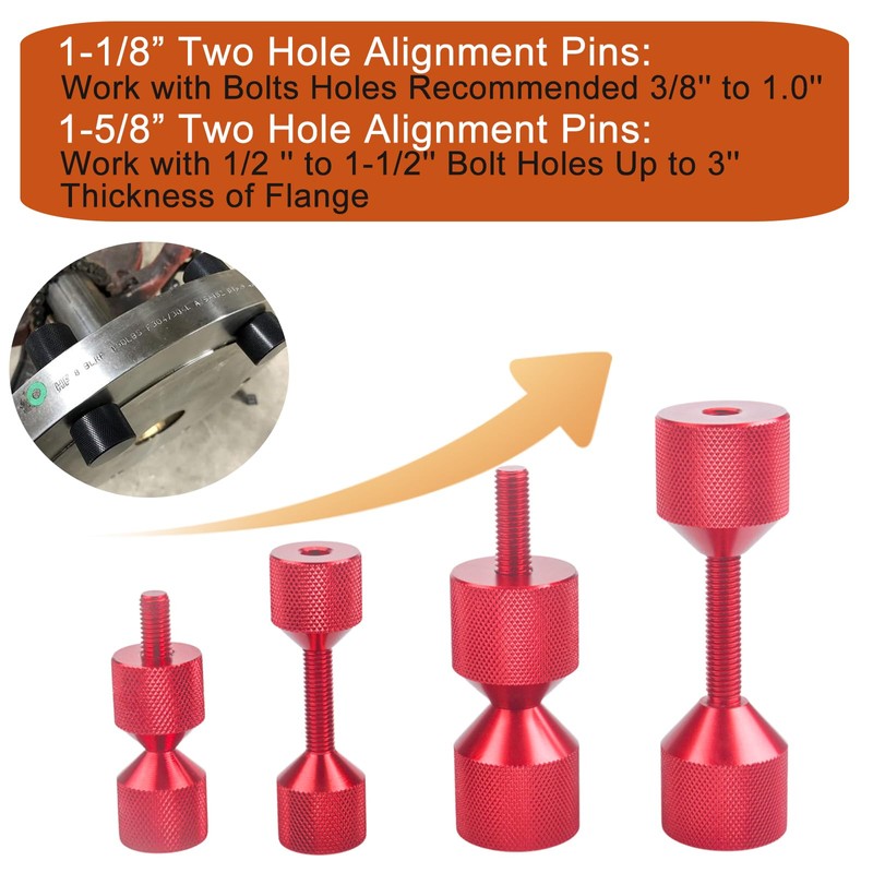 CNRAQR 4 Pcs Aluminium Flange Two Hole Alignment Pins -