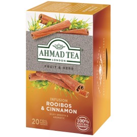 Ahmad Tea Herbal Tea, Rooibos & Cinnamon Teabags, 20 ct (Pack of 1) - Decaffeinated & Sugar-Free