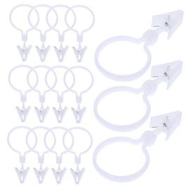 Zerodeko 80pcs Curtain Rings with Clips Flexible Drapery Clips for Shower Door Curtains Easy to Install Safe for All Fabrics for Living Bedroom Decor