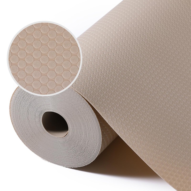 Beige Shelf Liners for Kitchen Cabinets Non Adhesive Drawer Liner