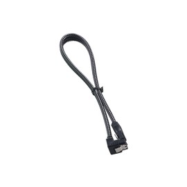 CableMod ModMesh Sleeved Right Angle SATA 3 Cable (Carbon, 30cm)