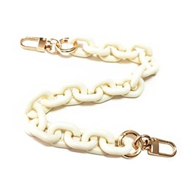 Torostra Purse Resin Chain Handle Strap Acrylic Chain Replacement Strap for Handbag Fashion Chain Strap for Evening Clutch Bag (Candy Color White)